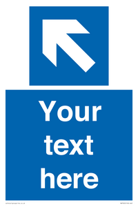 Custom Directional signage blue left arrow 